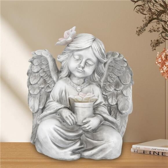 Solar Garden Statue Angel Statue Outdoor Garden Decor Yard - Picture 4 of 7